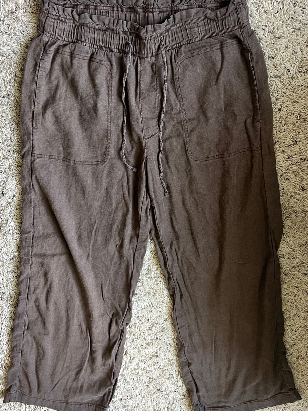 American Eagle Outfitters Women's Wide Leg Drawstring Pants — Brown